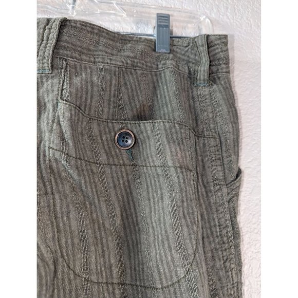 Free People Size 4 Olive Green Textured Wide Legged Pants - Picture 7 of 10
